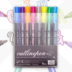 Kontúrfilc készlet - 8 Gel Outlinepen - Vízálló