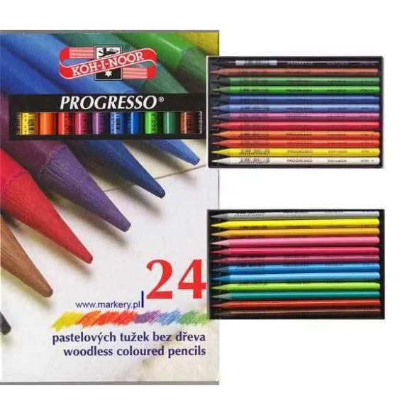 Koh-i-noor PROGRESSO Woodless Colured Pencils Stick Set - 12