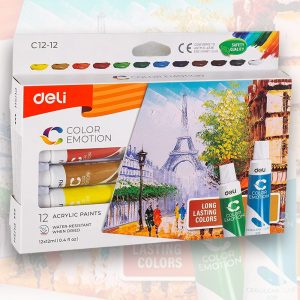 deli Color Emotion Acrylic Paints Set 12x12ml