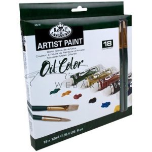 Olajfesték készlet 2 db ecsettel - Royal 18 x 12 ml