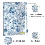 Bullet Journal Blue Flowers - pontozott, A5