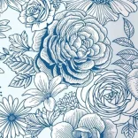 Bullet Journal Blue Flowers - pontozott, A5