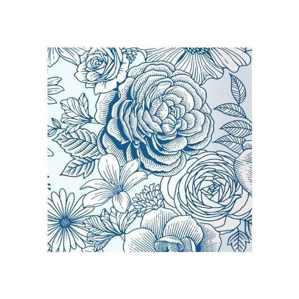 Bullet Journal Blue Flowers - pontozott, A5