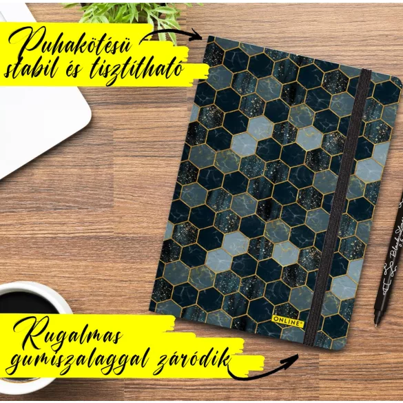 Kalligráfia tömb - ONLINE Bullet Journal Tropical leaf - pontozott A/5 -ös méret - Pontozott