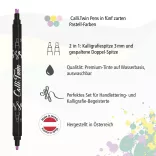 Filckészlet - Online Calli Twin Pastel szett - 5 db-os, vágott végű 3mm + ikerhegy 2mm és 1mm