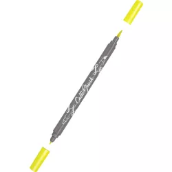   Kalligráfia toll, kétvégű marker - Online Calli.Brush Double Tip Pen Fluo Yellow
