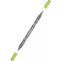   Kalligráfia toll, kétvégű marker - Online Calli.Brush Double Tip Pen Fluo Green