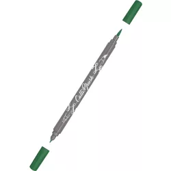   Kalligráfia toll, kétvégű marker - Online Calli.Brush Double Tip Pen Dark Green