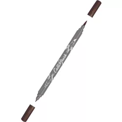   Kalligráfia toll, kétvégű marker - Online Calli.Brush Double Tip Pen Brown