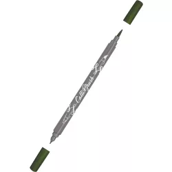   Kalligráfia toll, kétvégű marker - Online Calli.Brush Double Tip Pen Olive