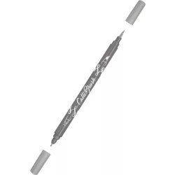   Kalligráfia toll, kétvégű marker - Online Calli.Brush Double Tip Pen Grey No. 3