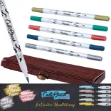 Filckészlet - ONLINE Calli Brush Double Tip Pens - 5 db-os METÁL, kétvégű, bambusz tartóban