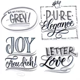 Filckészlet - ONLINE Calli Brush Double Tip Pens - 5 db-os, kétvégű, szürke színek