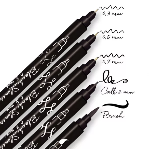 Black Lettering Set - 5 db-os fekete kalligráfia készlet