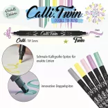 Filckészlet - ONLINE Calli Twin Double Tip Pens - 5 db-os, kétvégű, pasztell színek