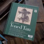 Vázlattömb - Strathmore 400 Toned Tan Sketch Pad - Bézs 118 gr, 24 lapos, 28x36 cm, spirálkötéses, mikroperforált