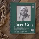Strathmore 400 Toned Gray Sketch Pad - Szürke 118 gr, 24 lapos, 28x36 cm, spirálkötéses