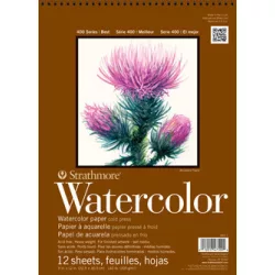   Akvarelltömb - Strathmore 400 Watercolor Pad - 300 gr, 12 lapos, 23x31 cm, spirálkötéses