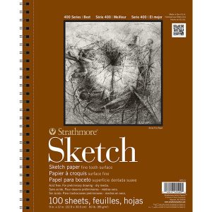 Vázlattömb - Strathmore 400 Sketching Pad - Fehér, 89 gr, 100 lapos A4, spirálkötéses