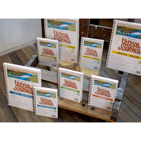 Mixed Media tömb - Strathmore 500 Visual Journal - Fehér, 190 gr, 34 lapos, 23x32 cm, spirálkötéses