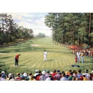 Kifestő készlet számokkal, ecsettel, felnőtteknek - 30x40 cm - Amerikai golfpálya