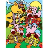 Számozott kifestő készlet kicsiknek akrilfestékkel, ecsettel - 3 kép festése egy készletben