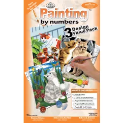   Számozott kifestő készlet 3 az 1-ben - Cicák mindhárom képen