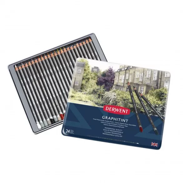 Színezett Grafitceruza készlet, elmosható - Derwent Graphitint – 24db