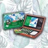 Akvarellfesték készlet Fadobozban - Derwent Academy Watercolor Wooden Box Set 20