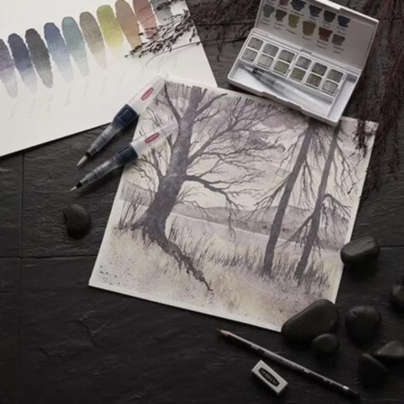 Akvarellfesték készlet - Derwent Graphitint Paint készlet 12