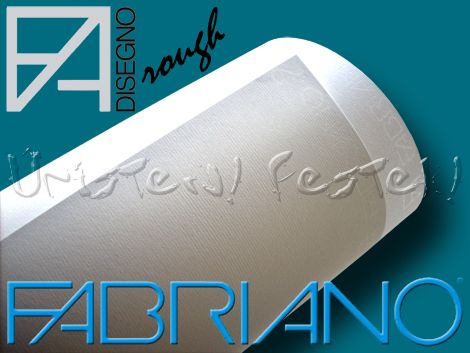Fabriano DISEGNO ROUGH - érdes felületű rajzpapír - grafithoz, pasztellhez, szénhez - fehér - 48x66cm; 110gr