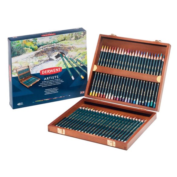 Color Pencil Set - Derwent Artists Pencils - 48pcs, Wooden Box