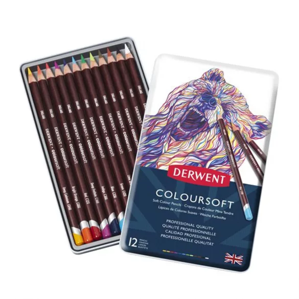 Color Pencil Set - Derwent Coloursoft Pencils 12 Tin