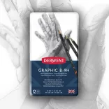 Grafitceruza készlet - Derwent Graphic Művészceruza készlet - 12db HARD