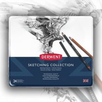   Ceruzakészlet, Derwent Sketching Collection - Skiccválogatás fémdobozban - 24db