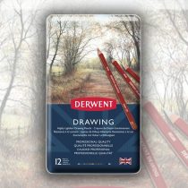 Color Pencil Set - Derwent Drawing Pencils 12 Tin