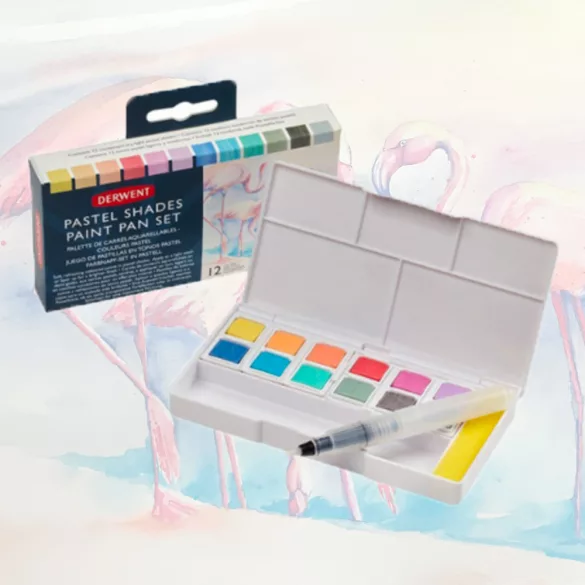 Akvarellfesték készlet - Derwent Tinted Charcoal Paint Set 12