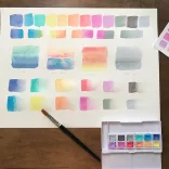 Akvarellfesték készlet - Derwent Tinted Charcoal Paint Set 12