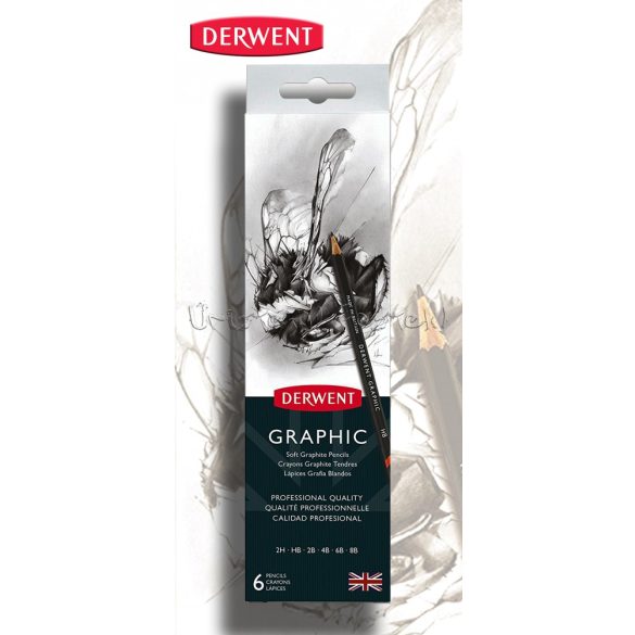 Pencil Set - Derwent graphite pencil holder metal - 6 pieces