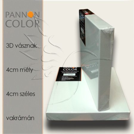 Festővászon 3D - Pannoncolor Alapozott, Feszített, 4cm mély, 4cm széles vakrámán
