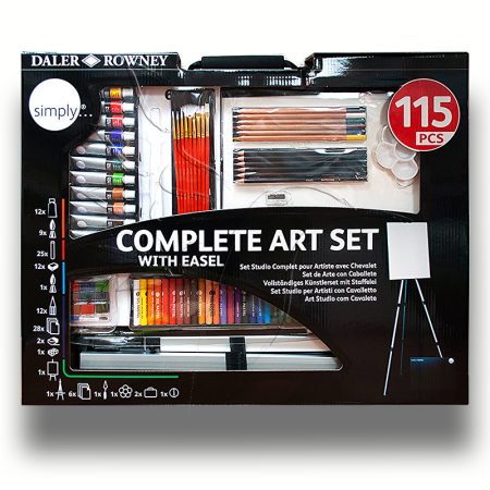 Akril-, Akvarellfestő és Rajzkészlet festőállvánnyal - Daler-Rowney Simply Complete Art Set w