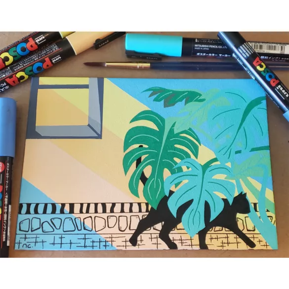 Acrylic felt - Uni Posca Brush Pen - Silver