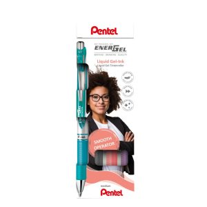 Pentel zselés rollertoll szett EnerGel 0,35 mm 4 db- os - korall, orgona, szürke, türkiz