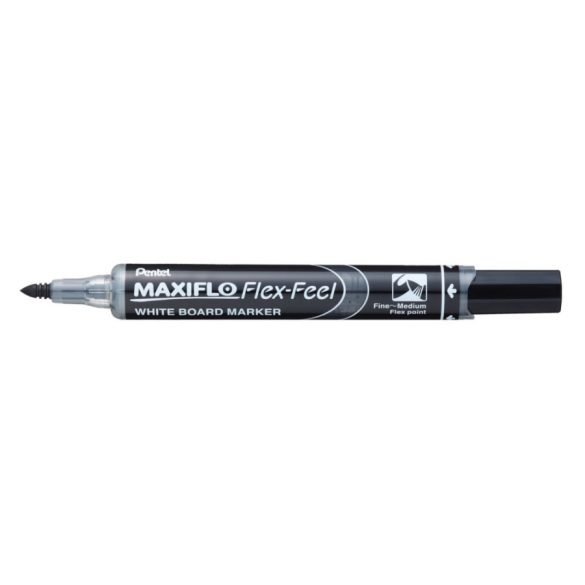 Pentel Maxiflo Flex Feel hajlékony hegyű táblamarker 1-5 mm - fekete 