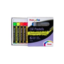  Olajpasztell készlet - Pentel Arts Oil Pastels 6 Fluorescent Colours Set