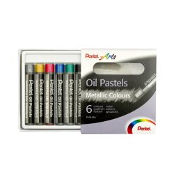   Oil Pastel Set - Pentel Arts Oil Pastels 6 Metallic Colours Set