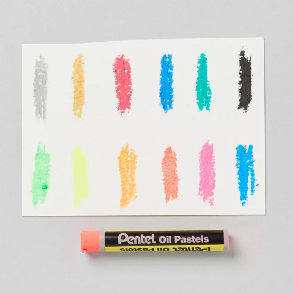Oil Pastel Set - Pentel Arts Oil Pastels 12 Metallic & Fluorescent Colours Set