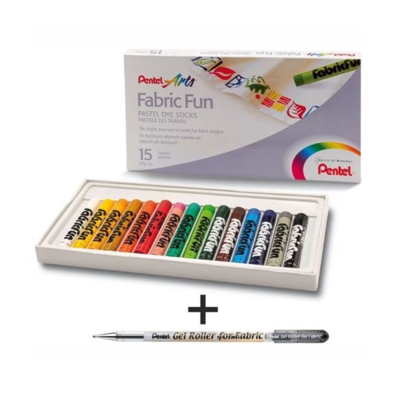 Pentel-textilkreta-15-szin-es-1db-zseles-filctoll