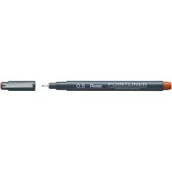 Pentel Pointliner tűfilc 0,5 mm - téglavörös