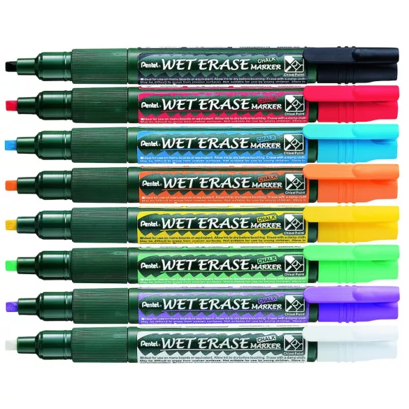 Pentel törölhető folyékony krétamarker fordítható heggyel 2-4 mm - narancs